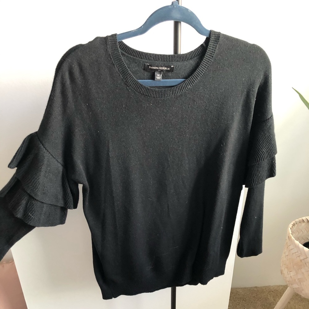 Black layered sleeve sweater